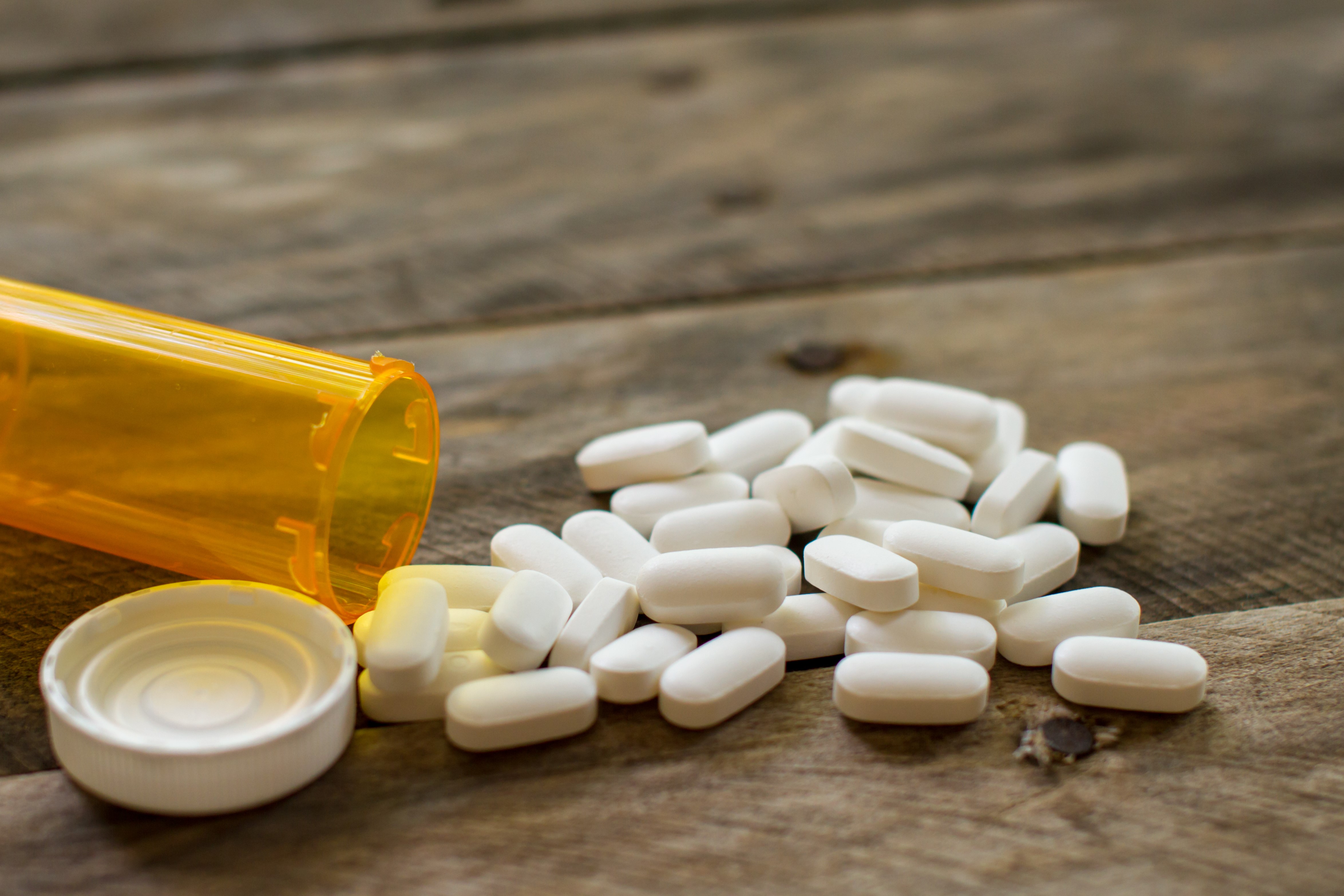 White pills on table